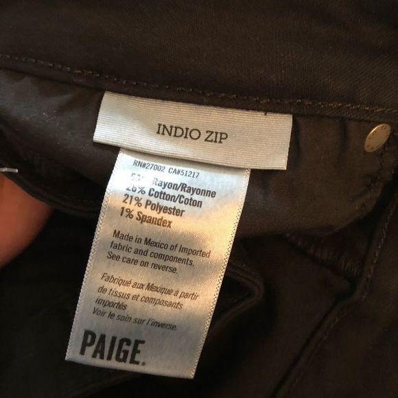 Paige Jeans Indio Zip Black over dye D8 - Picture 5 of 8